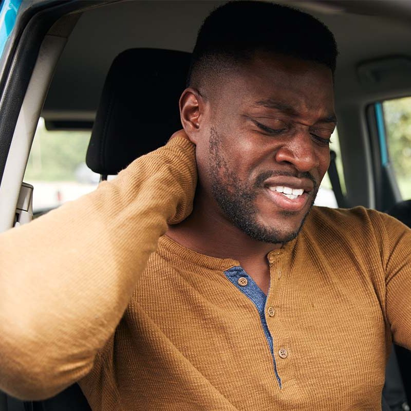 Whiplash personal injury in car
